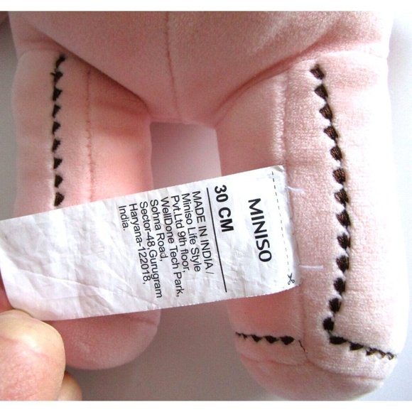Miniso Life Style Pink Bear Plush Stuffed Animal Toy 12"  Soft & Squishy Unique - Picture 12 of 14